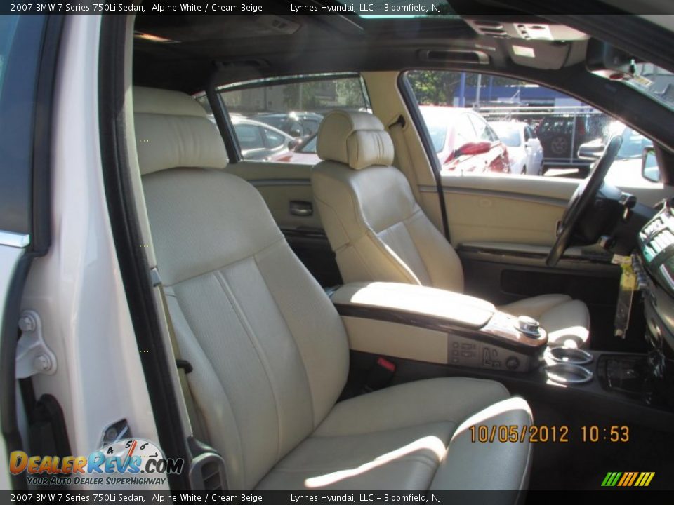 2007 BMW 7 Series 750Li Sedan Alpine White / Cream Beige Photo #13