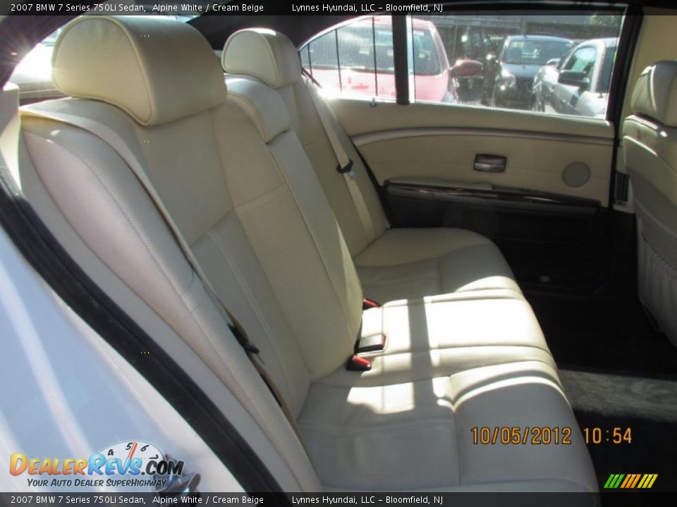 2007 BMW 7 Series 750Li Sedan Alpine White / Cream Beige Photo #15
