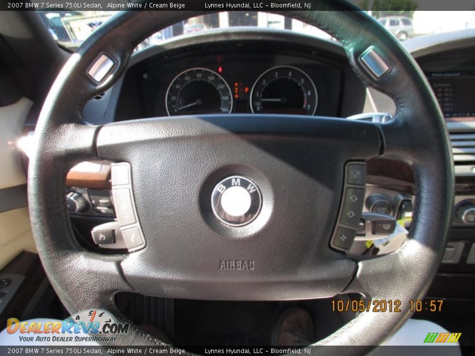 2007 BMW 7 Series 750Li Sedan Alpine White / Cream Beige Photo #25
