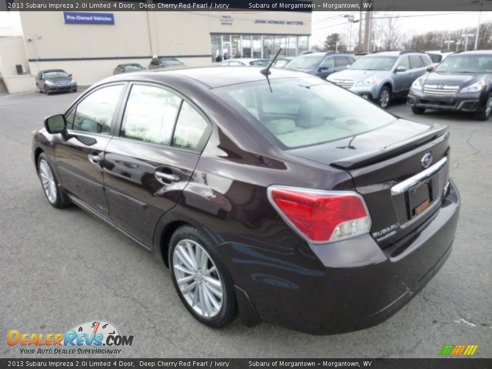 2013 Subaru Impreza 2.0i Limited 4 Door Deep Cherry Red Pearl / Ivory Photo #5