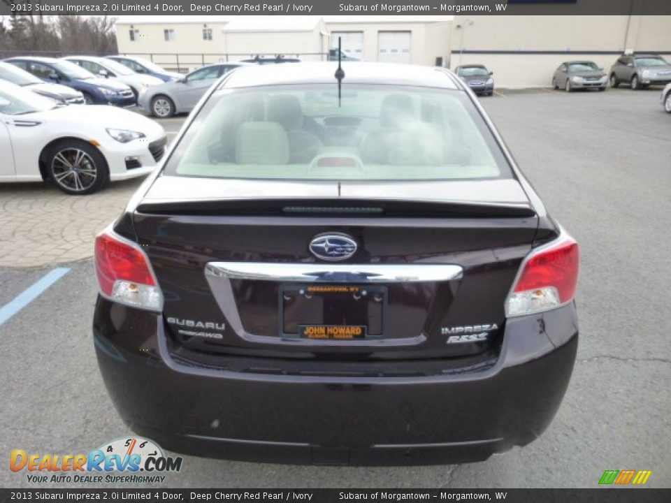 2013 Subaru Impreza 2.0i Limited 4 Door Deep Cherry Red Pearl / Ivory Photo #6
