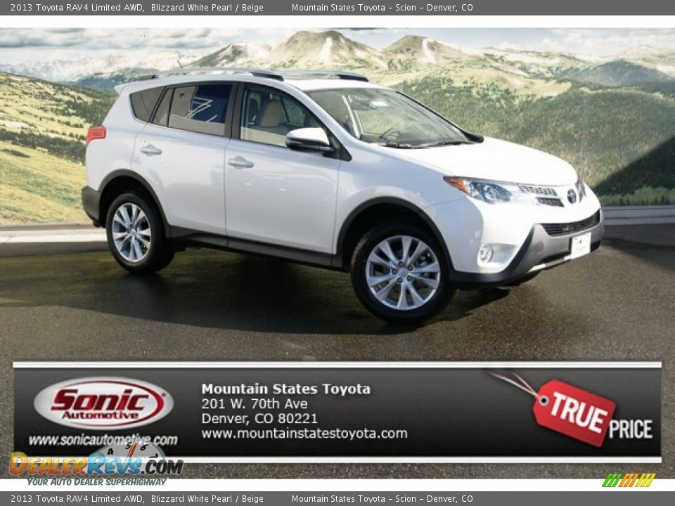 2013 Toyota RAV4 Limited AWD Blizzard White Pearl / Beige Photo #1