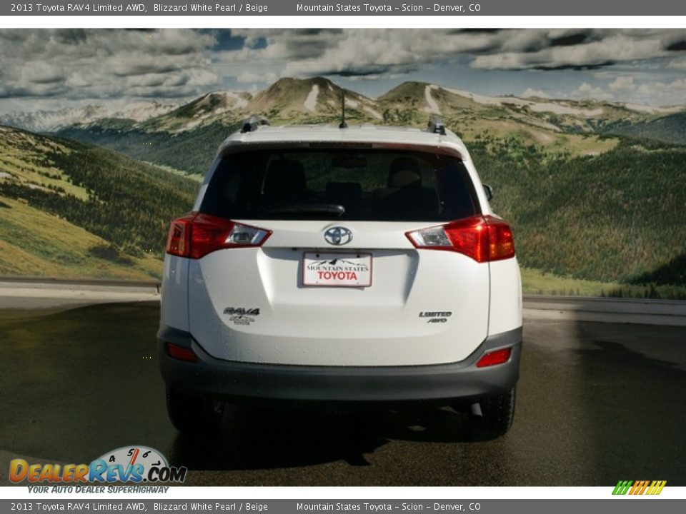 2013 Toyota RAV4 Limited AWD Blizzard White Pearl / Beige Photo #4