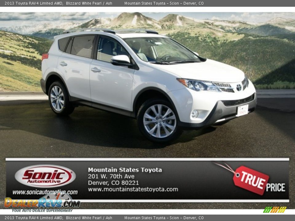 2013 Toyota RAV4 Limited AWD Blizzard White Pearl / Ash Photo #1