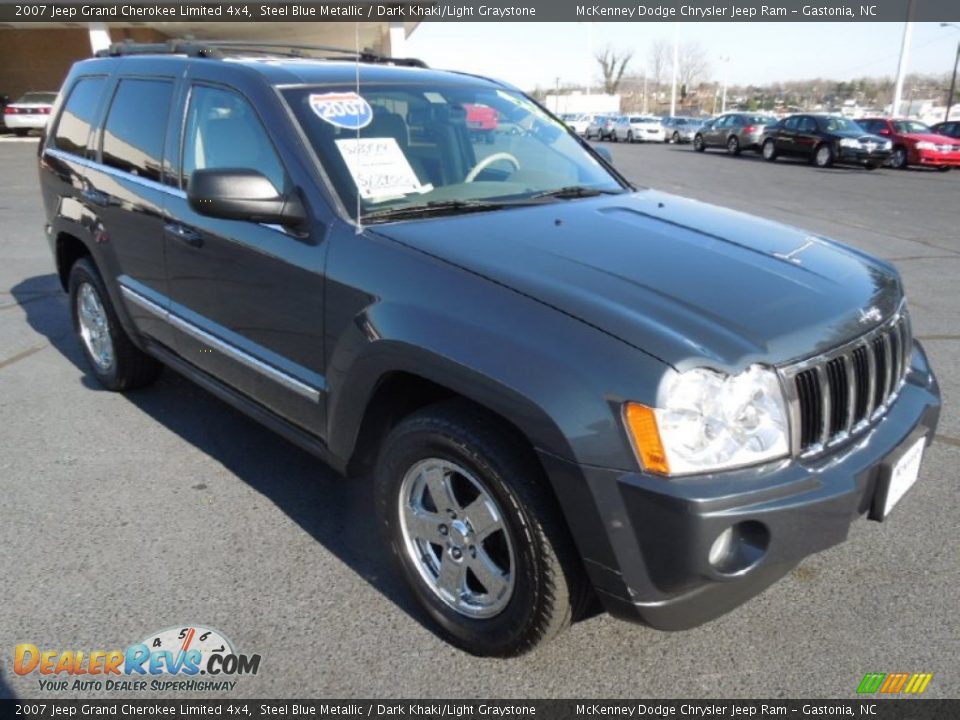 2007 Jeep Grand Cherokee Limited 4x4 Steel Blue Metallic / Dark Khaki/Light Graystone Photo #1