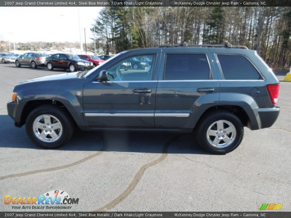 2007 Jeep Grand Cherokee Limited 4x4 Steel Blue Metallic / Dark Khaki/Light Graystone Photo #3