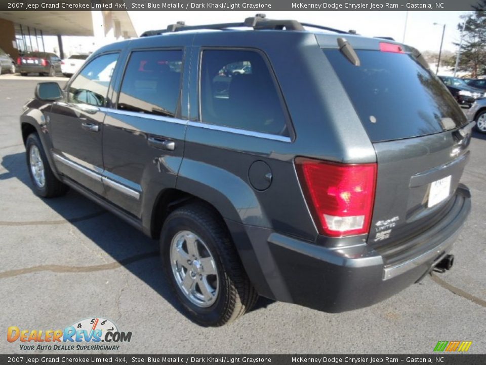 2007 Jeep Grand Cherokee Limited 4x4 Steel Blue Metallic / Dark Khaki/Light Graystone Photo #4