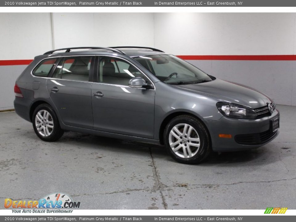 2010 Volkswagen Jetta TDI SportWagen Platinum Grey Metallic / Titan Black Photo #1