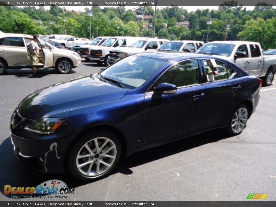 2012 Lexus IS 250 AWD Deep Sea Blue Mica / Ecru Photo #8