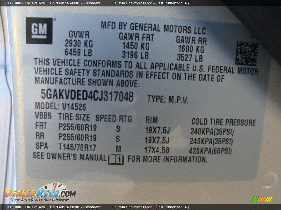 2012 Buick Enclave AWD Gold Mist Metallic / Cashmere Photo #15
