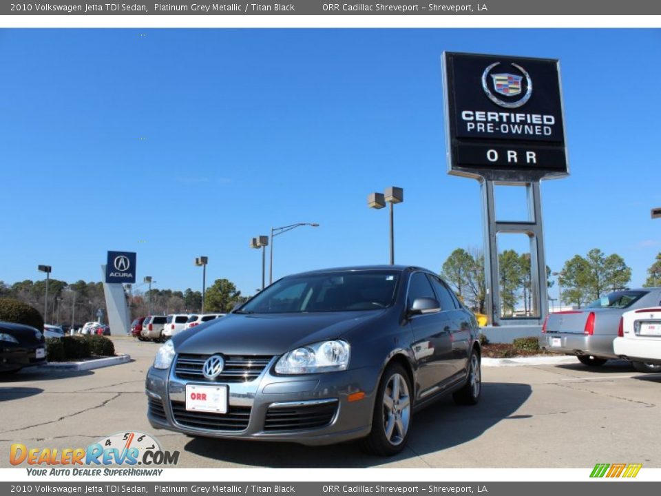 2010 Volkswagen Jetta TDI Sedan Platinum Grey Metallic / Titan Black Photo #1