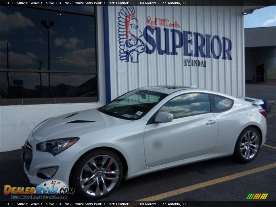 2013 Hyundai Genesis Coupe 3.8 Track White Satin Pearl / Black Leather Photo #6