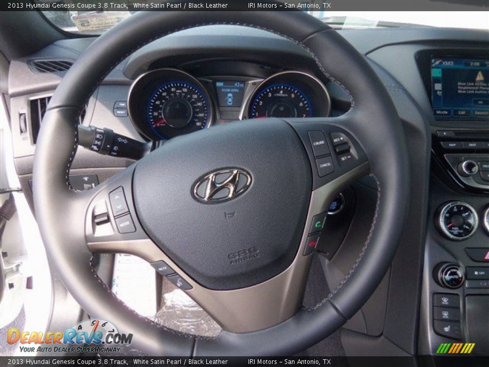 2013 Hyundai Genesis Coupe 3.8 Track White Satin Pearl / Black Leather Photo #13