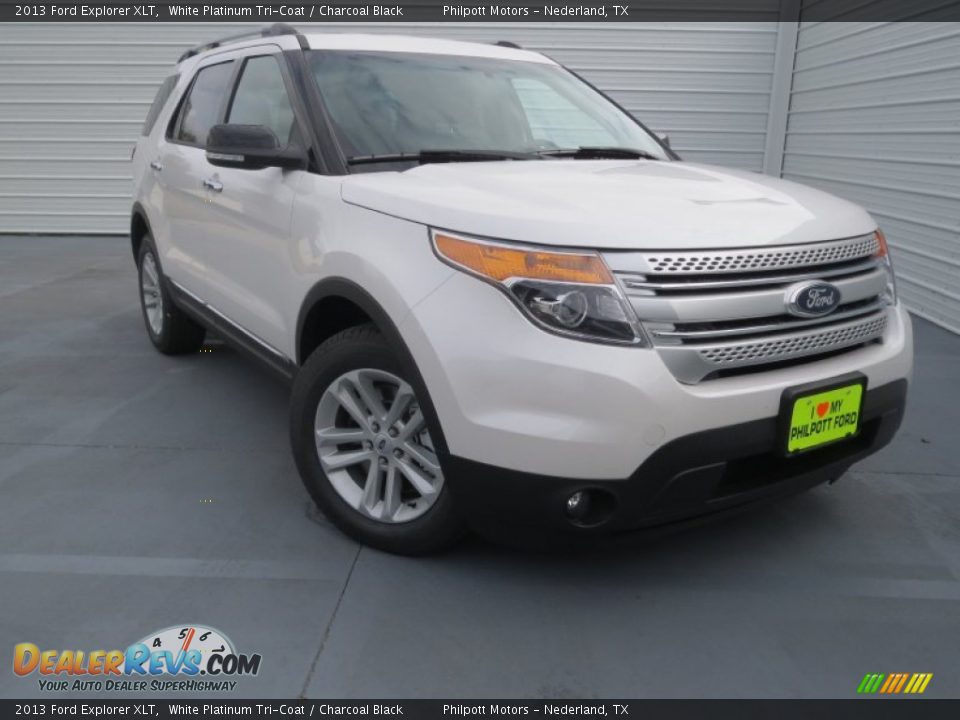 2013 Ford Explorer XLT White Platinum Tri-Coat / Charcoal Black Photo #1
