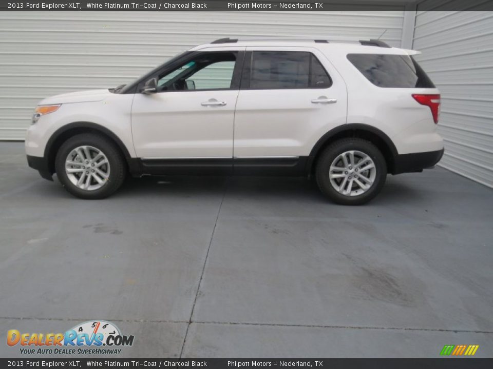 2013 Ford Explorer XLT White Platinum Tri-Coat / Charcoal Black Photo #5