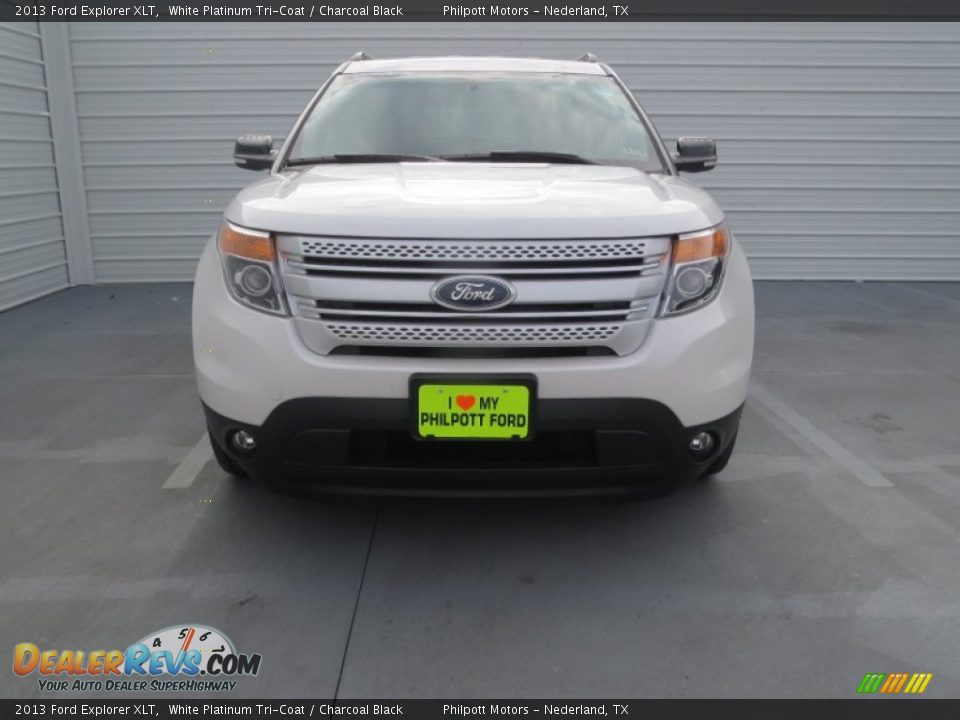 2013 Ford Explorer XLT White Platinum Tri-Coat / Charcoal Black Photo #7