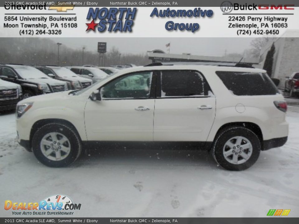 2013 GMC Acadia SLE AWD Summit White / Ebony Photo #1
