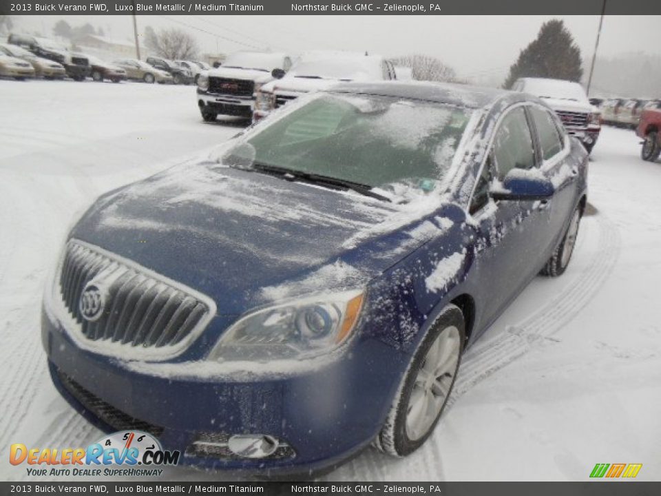 2013 Buick Verano FWD Luxo Blue Metallic / Medium Titanium Photo #2