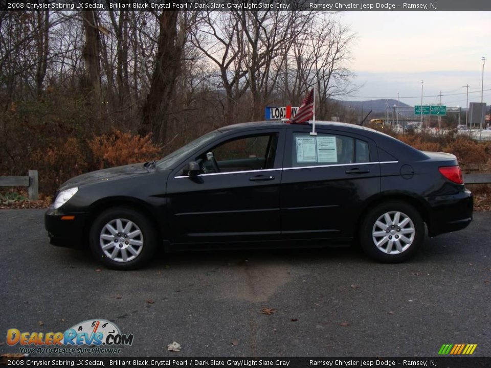 2008 Chrysler Sebring LX Sedan Brilliant Black Crystal Pearl / Dark Slate Gray/Light Slate Gray Photo #3