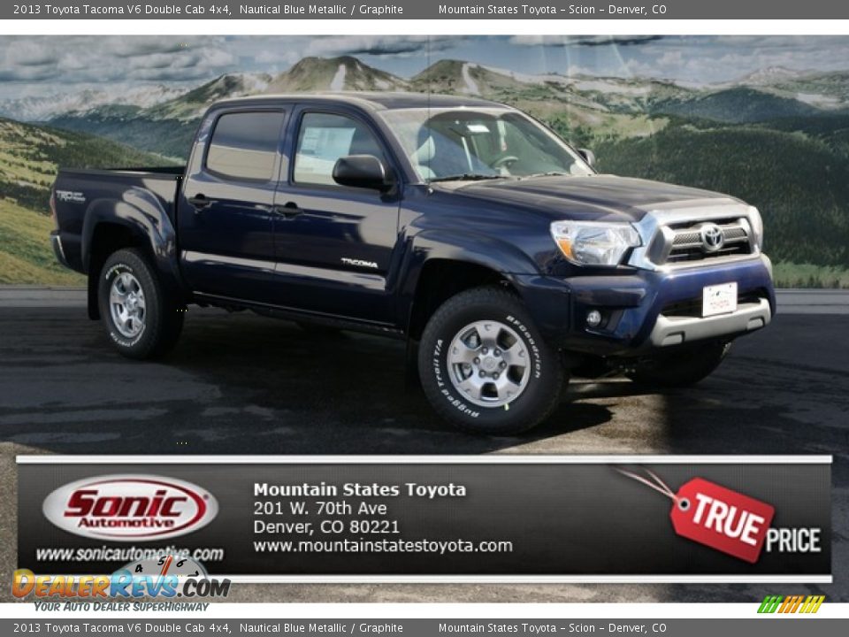 2013 Toyota Tacoma V6 Double Cab 4x4 Nautical Blue Metallic / Graphite Photo #1