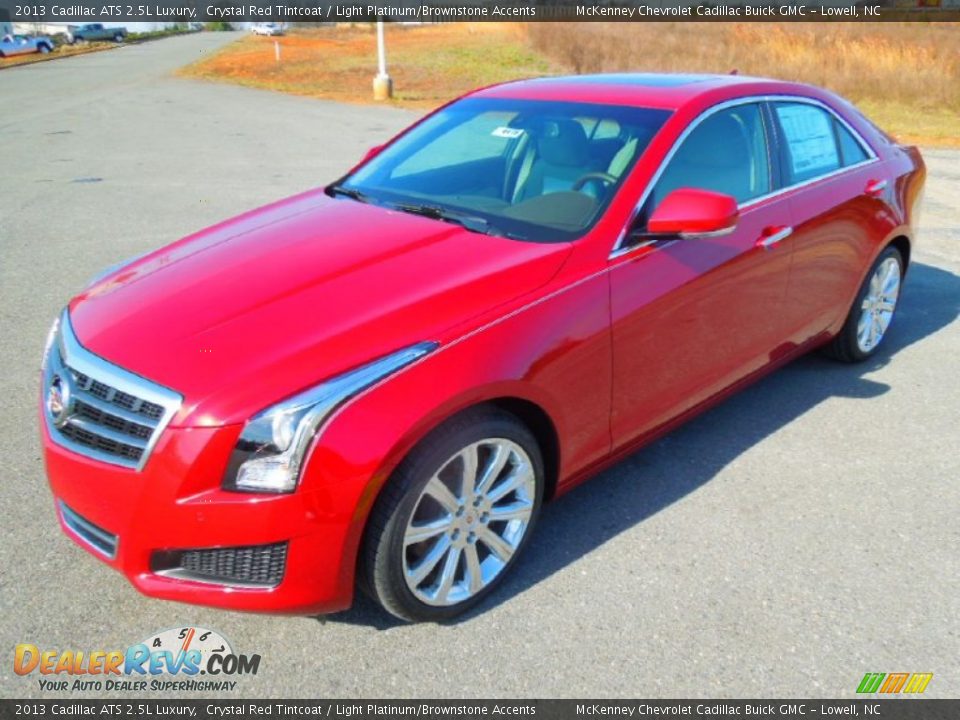 2013 Cadillac ATS 2.5L Luxury Crystal Red Tintcoat / Light Platinum/Brownstone Accents Photo #1