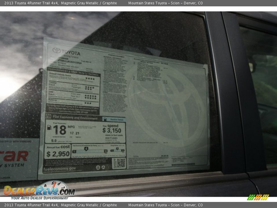 2013 Toyota 4Runner Trail 4x4 Magnetic Gray Metallic / Graphite Photo #10