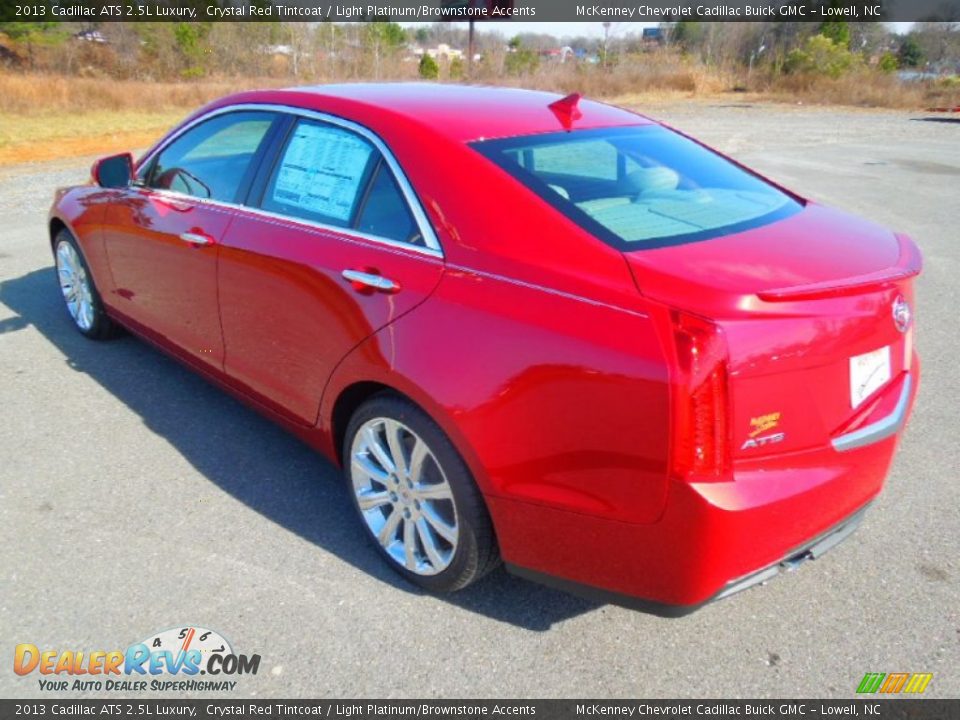 2013 Cadillac ATS 2.5L Luxury Crystal Red Tintcoat / Light Platinum/Brownstone Accents Photo #4