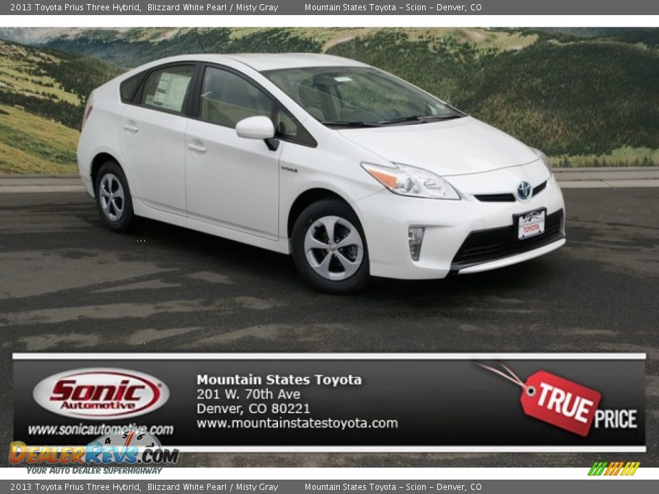 2013 Toyota Prius Three Hybrid Blizzard White Pearl / Misty Gray Photo #1