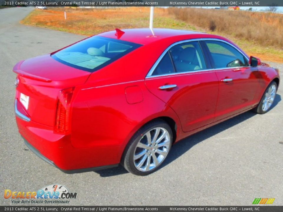 2013 Cadillac ATS 2.5L Luxury Crystal Red Tintcoat / Light Platinum/Brownstone Accents Photo #5