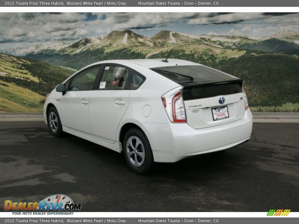 2013 Toyota Prius Three Hybrid Blizzard White Pearl / Misty Gray Photo #2