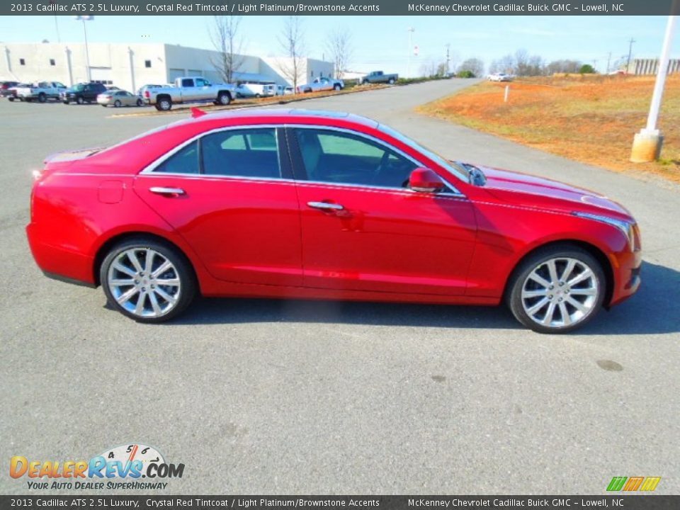 2013 Cadillac ATS 2.5L Luxury Crystal Red Tintcoat / Light Platinum/Brownstone Accents Photo #6