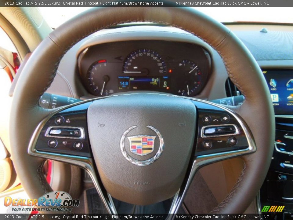 2013 Cadillac ATS 2.5L Luxury Crystal Red Tintcoat / Light Platinum/Brownstone Accents Photo #16