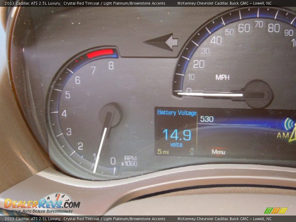 2013 Cadillac ATS 2.5L Luxury Crystal Red Tintcoat / Light Platinum/Brownstone Accents Photo #17