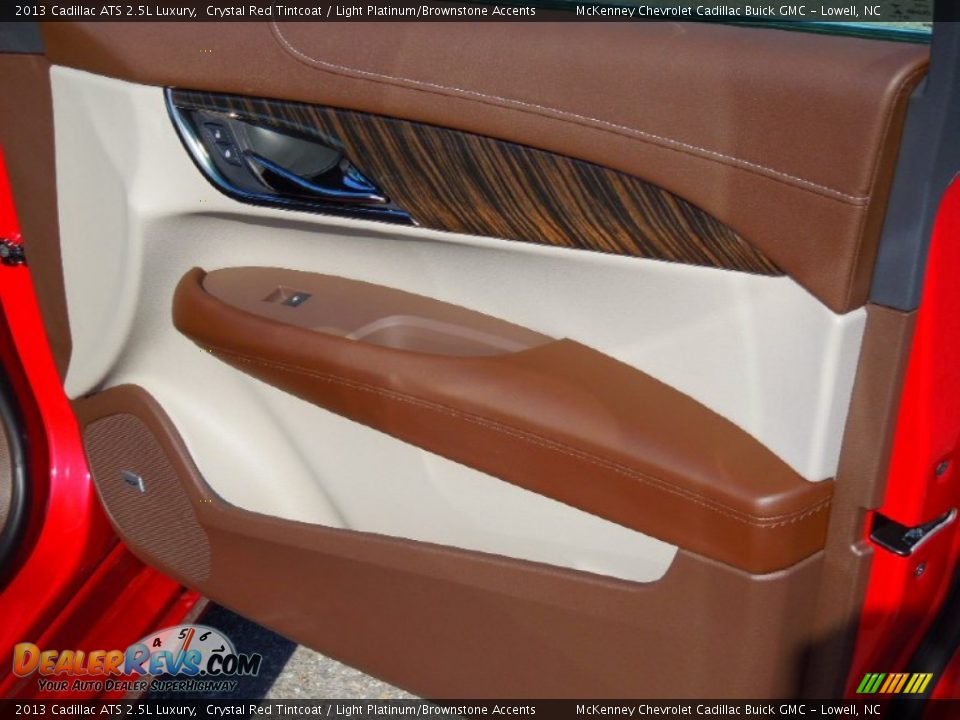 2013 Cadillac ATS 2.5L Luxury Crystal Red Tintcoat / Light Platinum/Brownstone Accents Photo #22