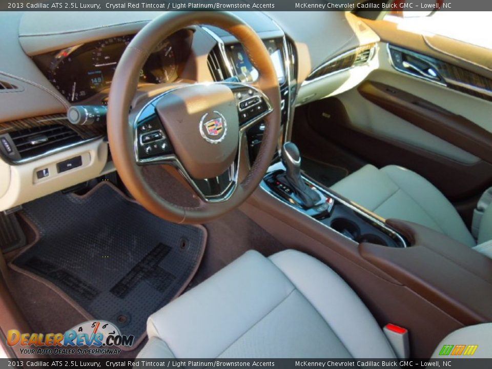 Light Platinum/Brownstone Accents Interior - 2013 Cadillac ATS 2.5L Luxury Photo #25