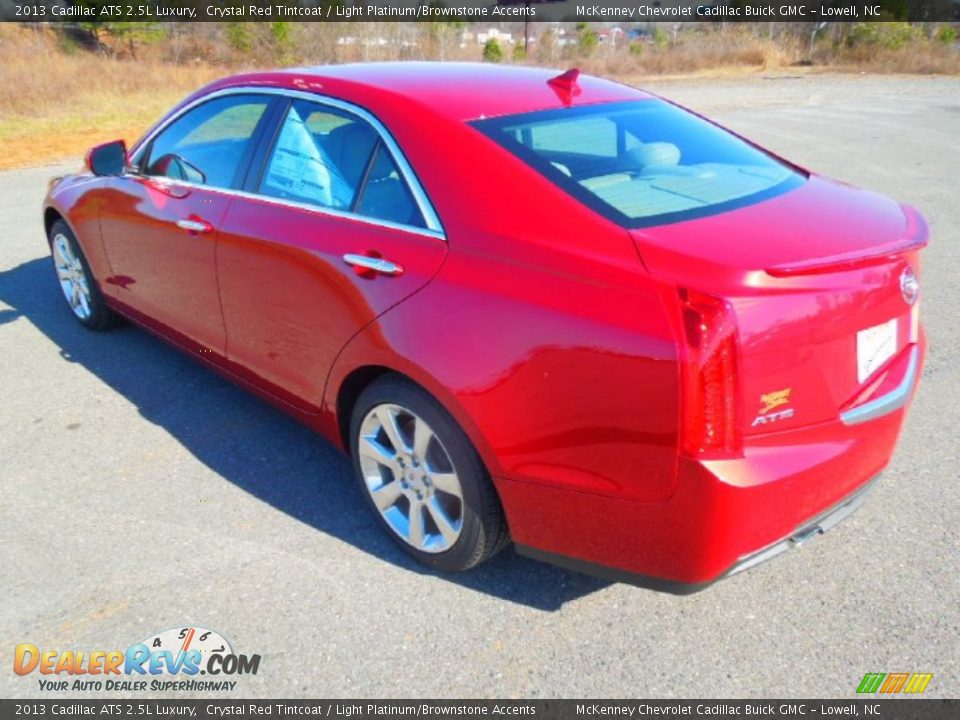 2013 Cadillac ATS 2.5L Luxury Crystal Red Tintcoat / Light Platinum/Brownstone Accents Photo #4