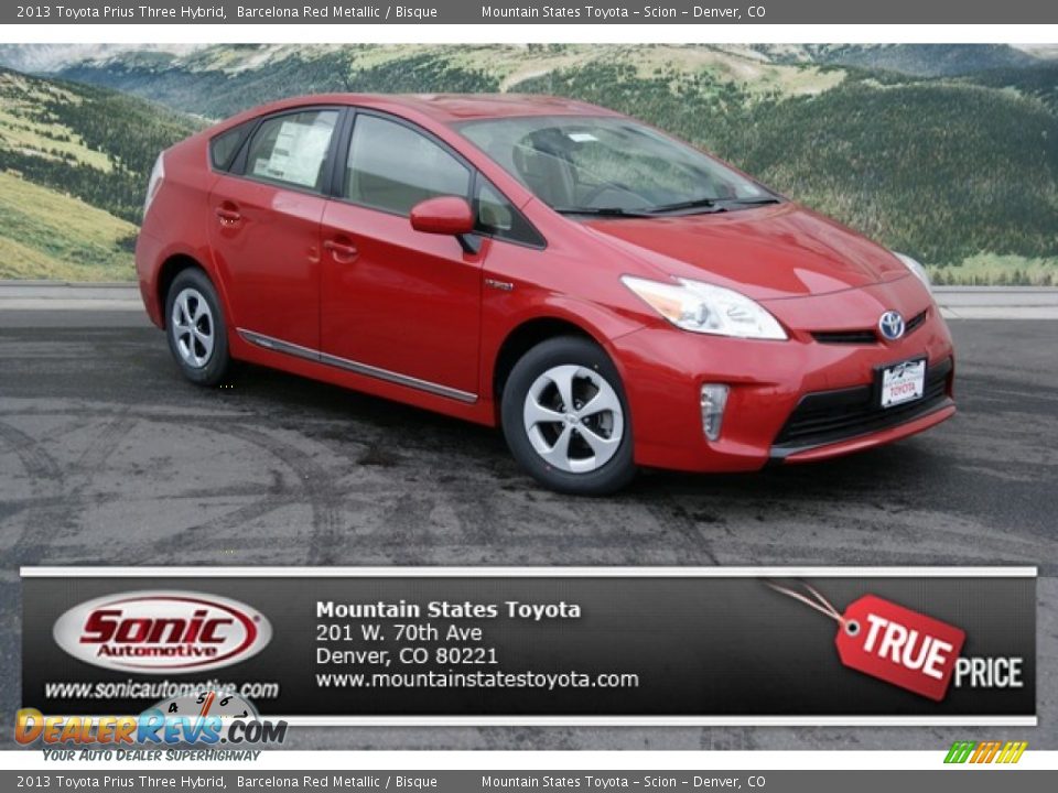 2013 Toyota Prius Three Hybrid Barcelona Red Metallic / Bisque Photo #1