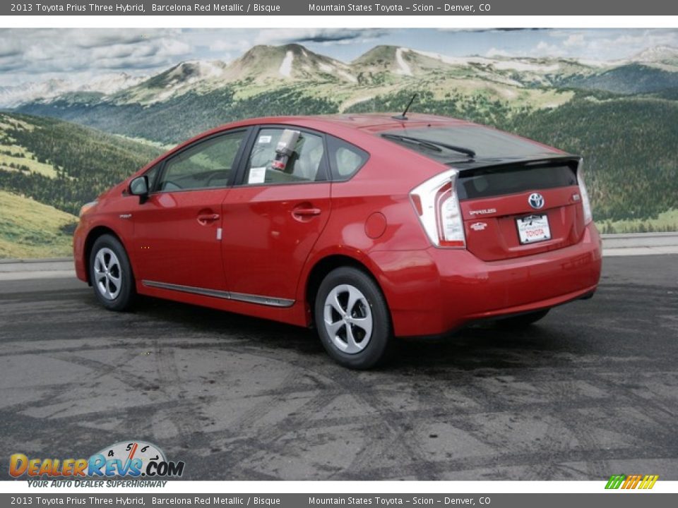 2013 Toyota Prius Three Hybrid Barcelona Red Metallic / Bisque Photo #2
