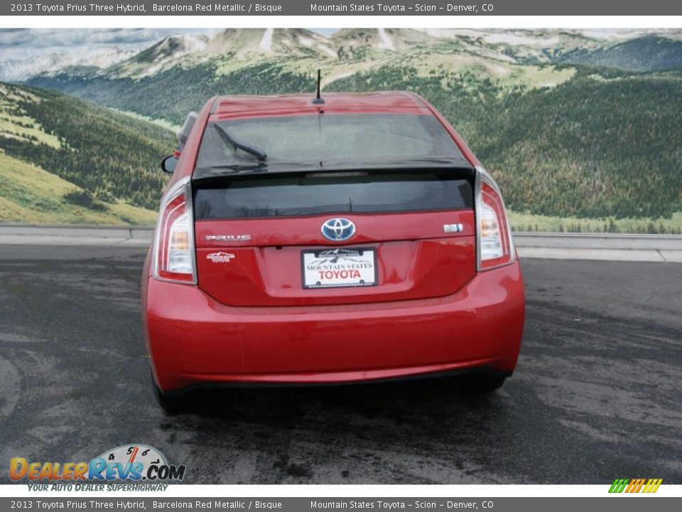 2013 Toyota Prius Three Hybrid Barcelona Red Metallic / Bisque Photo #4