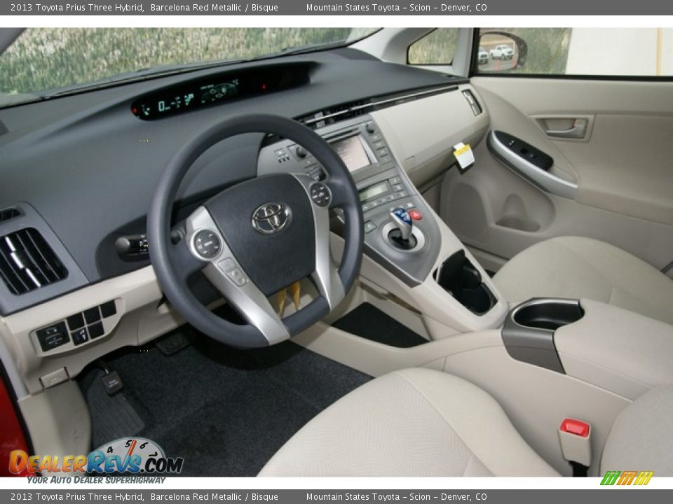 2013 Toyota Prius Three Hybrid Barcelona Red Metallic / Bisque Photo #5