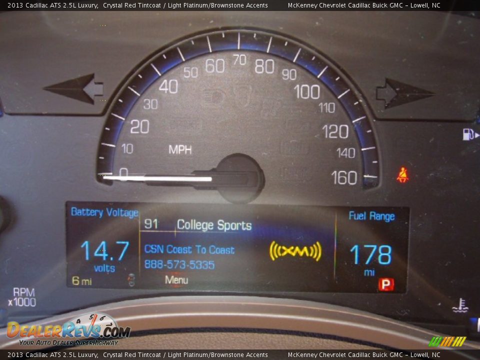 2013 Cadillac ATS 2.5L Luxury Crystal Red Tintcoat / Light Platinum/Brownstone Accents Photo #18
