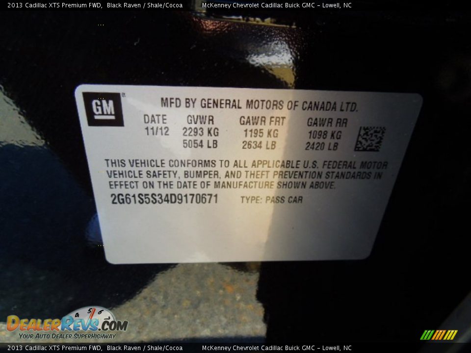 2013 Cadillac XTS Premium FWD Black Raven / Shale/Cocoa Photo #7