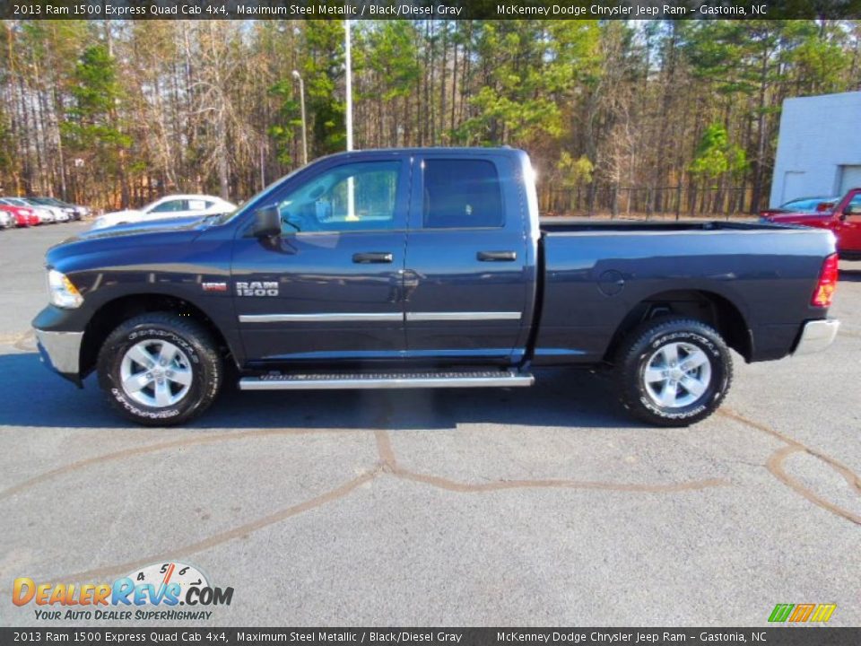 2013 Ram 1500 Express Quad Cab 4x4 Maximum Steel Metallic / Black/Diesel Gray Photo #3