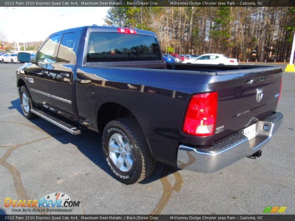 2013 Ram 1500 Express Quad Cab 4x4 Maximum Steel Metallic / Black/Diesel Gray Photo #4