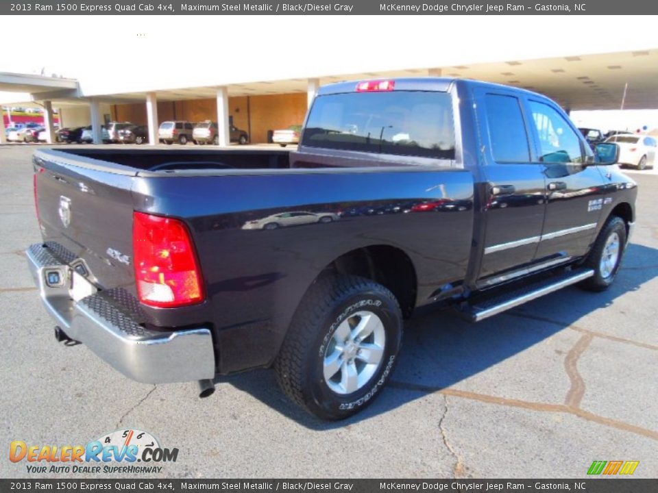 2013 Ram 1500 Express Quad Cab 4x4 Maximum Steel Metallic / Black/Diesel Gray Photo #5
