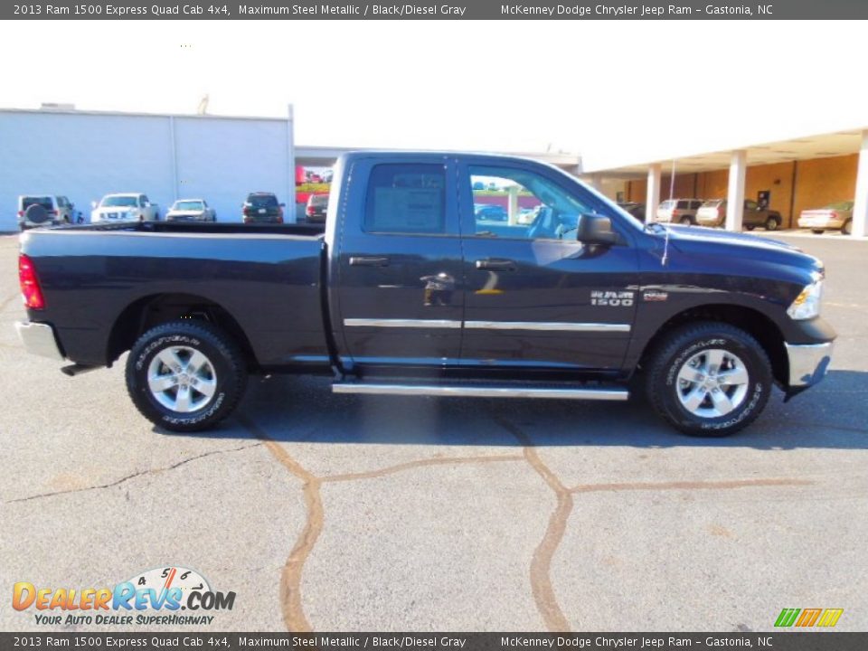 2013 Ram 1500 Express Quad Cab 4x4 Maximum Steel Metallic / Black/Diesel Gray Photo #6