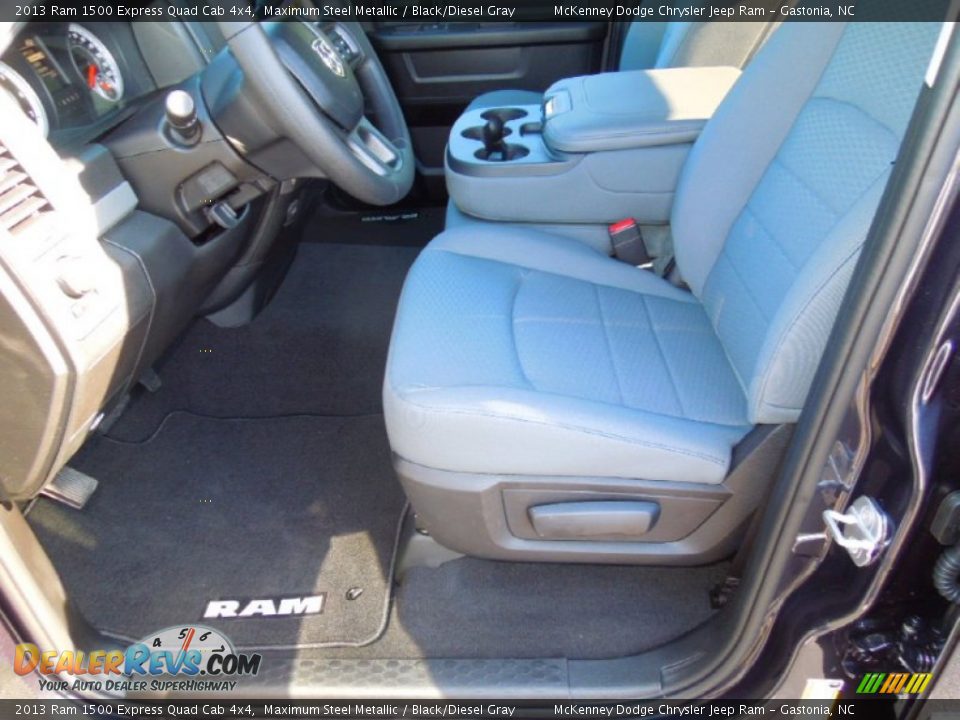 2013 Ram 1500 Express Quad Cab 4x4 Maximum Steel Metallic / Black/Diesel Gray Photo #10