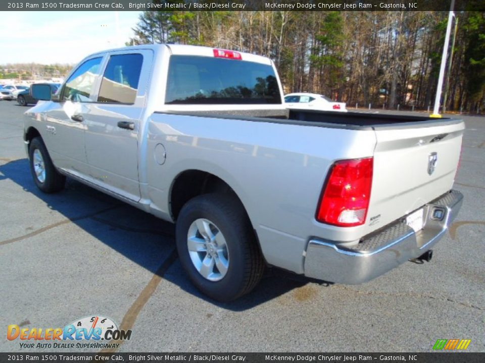 2013 Ram 1500 Tradesman Crew Cab Bright Silver Metallic / Black/Diesel Gray Photo #4