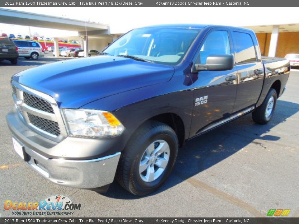 2013 Ram 1500 Tradesman Crew Cab True Blue Pearl / Black/Diesel Gray Photo #2