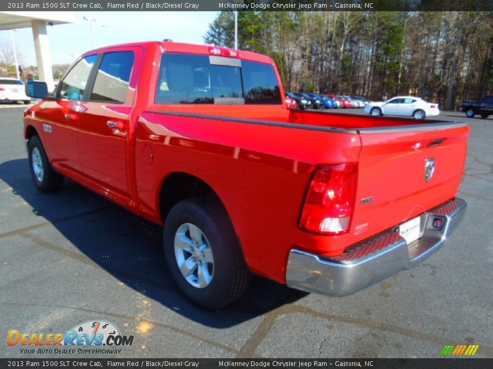 2013 Ram 1500 SLT Crew Cab Flame Red / Black/Diesel Gray Photo #4